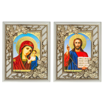 Венчальная пара Икона Спасителя и Казанской Божьей Матери 52-ВПБ-20