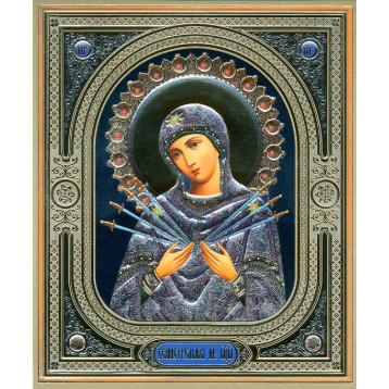 Лик 15х18 см Семистрільна Божа Матір візерунок Софрон 1518-УС