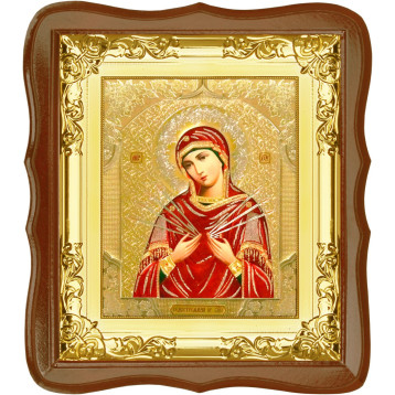 Ікона Семистрільна Божої Матері, лик 15х18, арт. 5-ФС-54