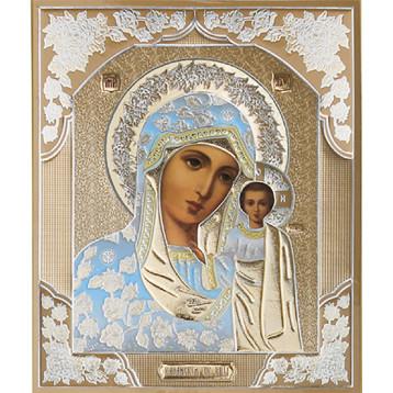 Лик 15х18 см Казанская белая одежда Софрино 1518-БОК