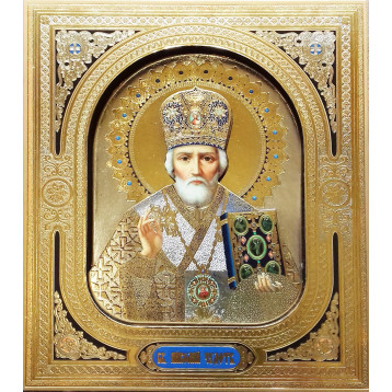 Ікона 3-Д Миколи Чудотворця, лик 10х12, арт. 28-3д-П-3