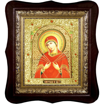 Икона Семистрельная Божья Матерь, лик 15х18 см, арт. 21-1518-ФБ-176