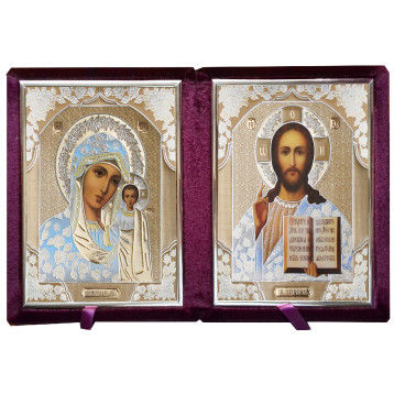 Оксамитовий складень з молдингом, лик 17х24 Софрон білий одяг Б-1724-ВМ