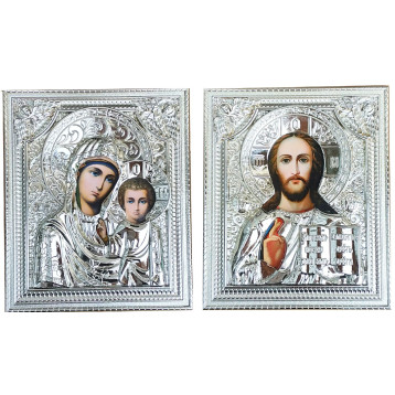 Риза хром 15х18, пара ликів Спаситель і Казанська БМ, арт. 37-1518-Х