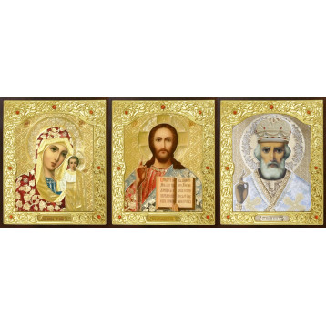 Ікона Трійник, лик Софрон кольорова одяг, лик 30х12, арт. 24-Г-4
